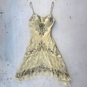 Vintage Sue Wong Nocturne Silk Embroidered Lace Dress
